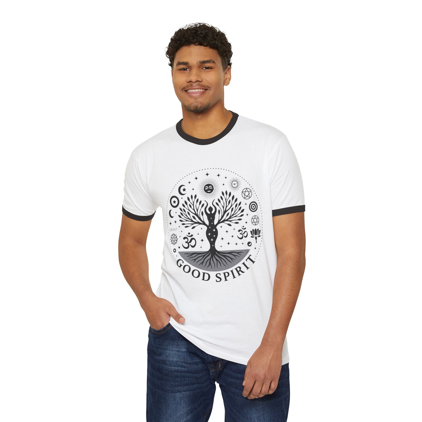 Good Spirit Unisex Cotton Ringer T-Shirt