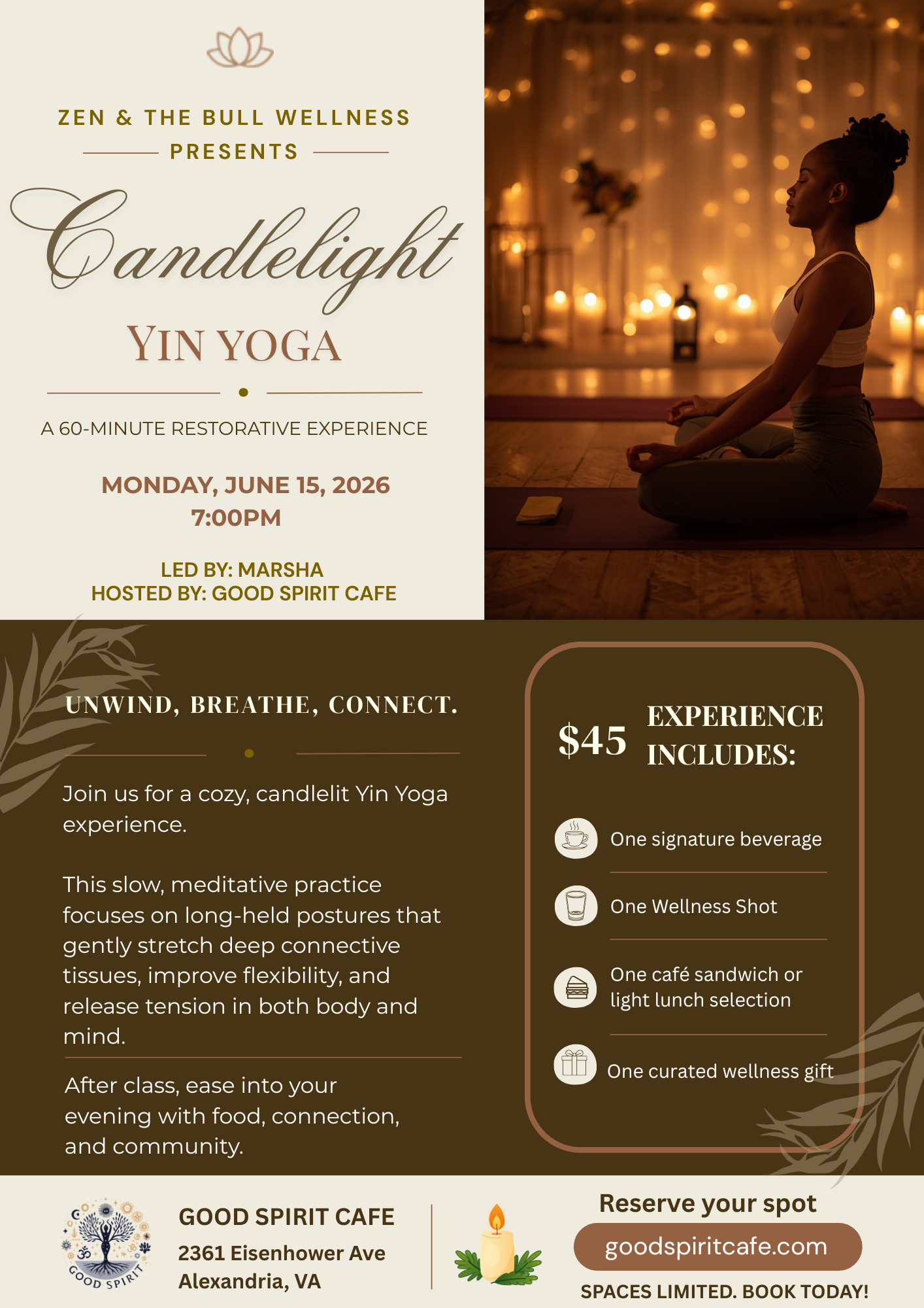 Zen & The Bull Wellness Presents: Candlelight Yin Yoga Led by Marsh