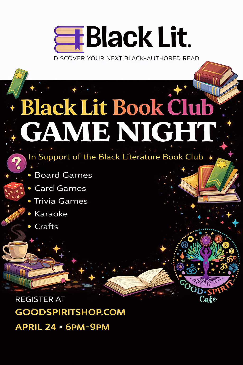 Black LIT Reads Book Club Game night! 4/24
