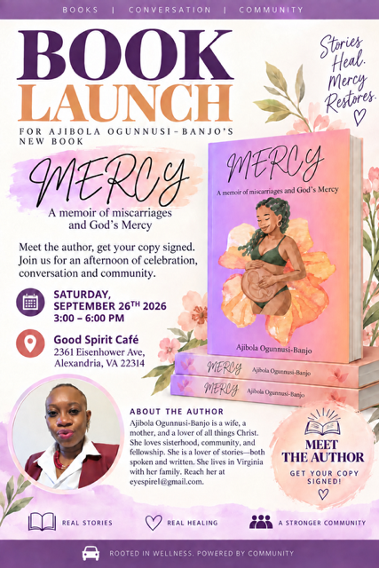 Intimate Author Talk: MERCY | A Memoir of Miscarriages and God’s Mercy | SEP 26th